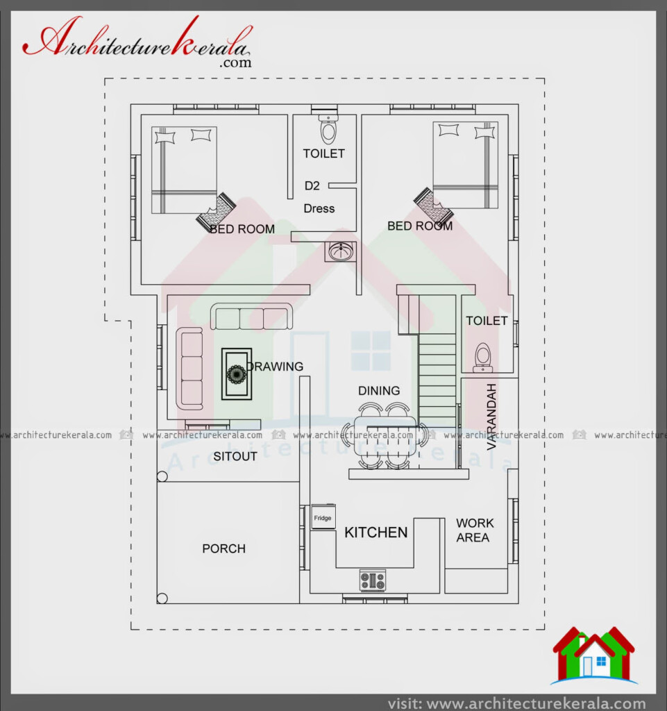 1000 Sq Ft House Plans 2 Bedroom Kerala Style 1000 Sq Ft House Plans 3  - 3 Bedroom 2 Floor House Plans Kerala 1000 Sq Ft