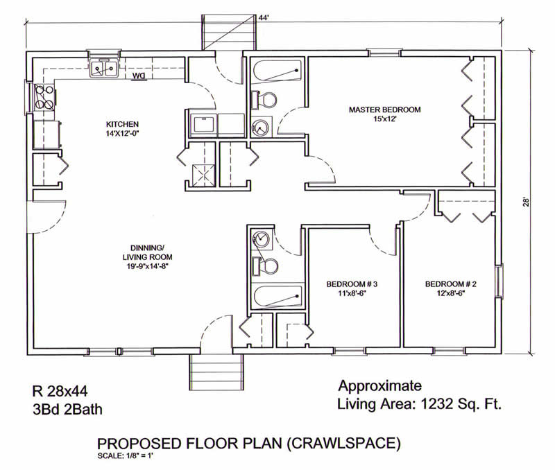 24 X 32 House Plans House Design Ideas - 24x32 3 Bedroom House Floor Plans