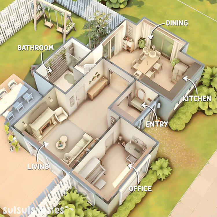 25 Sims 4 House Layouts and Floor Plans To Build Your Dream Home  - Sims 4 3 Bedroom House Floor Plan