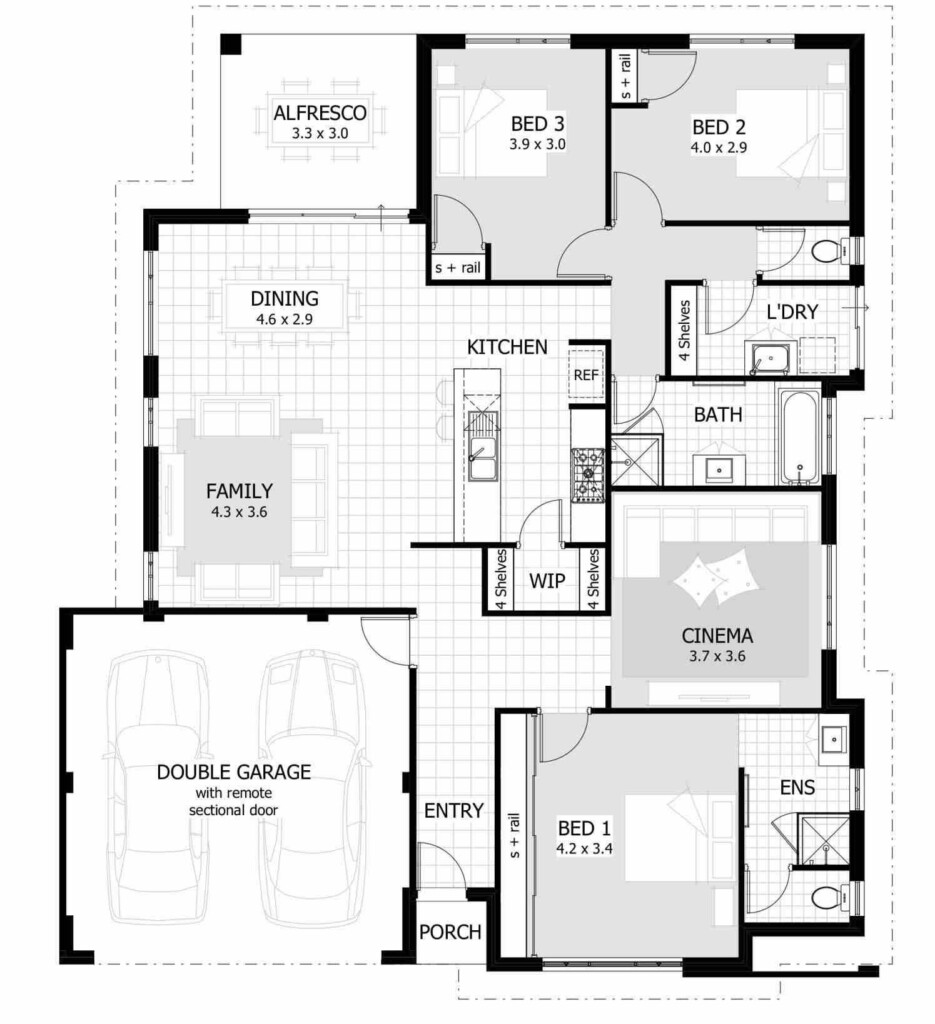 3 Bedroom House Plans With Garage House Plans - 3 Bedroom House Floor Plan With A Garage