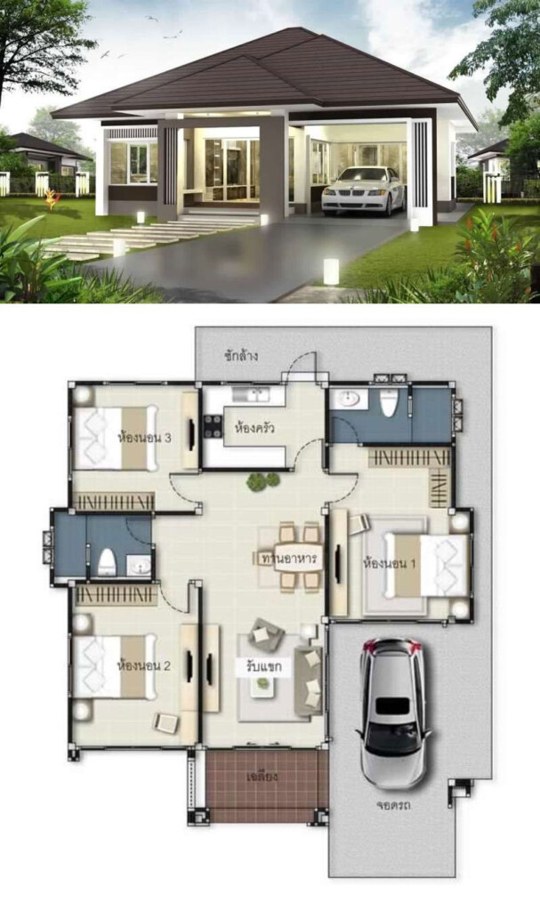 3 Concepts Of 3 Bedroom Bungalow House Modern Bungalow House Plans  - 3 Bedroom Bungalow House Floor Plan