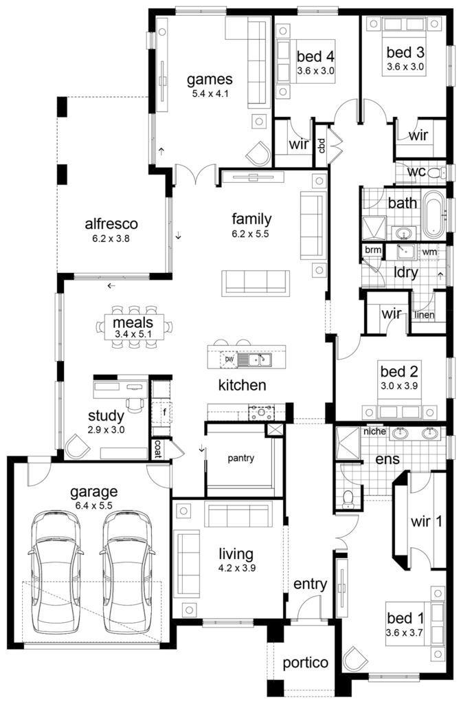 Floor Plan Friday 4 Bedroom Family Home Family House Plans Dream  - 4 Bedroom Family House Floor Plan