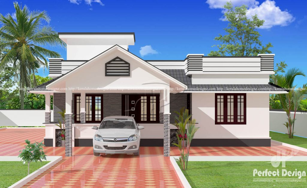 MyHousePlanShop Three Bedroom Single Story Kerala House Plan For 1153  - Single Floor 3 Bedroom House Plans Kerala