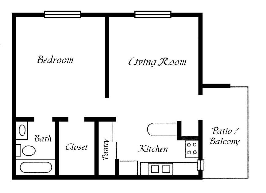 One Bedroom House Plans See The Top Plans For You - Simple One Bedroom House Floor Plan