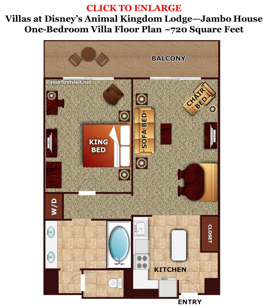 One Bedroom Villa Floor Plan Jambo House Villas From Yourfirstvisit - Jambo House 1 Bedroom Dvcs Floor Plan