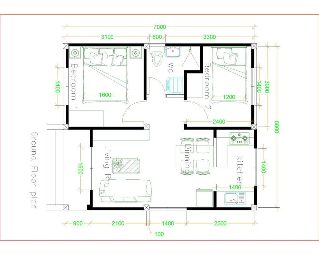 Simple House Plans 6x7 With 2 Bedrooms Hip Roof House Plans S - Simple 2 Bedroom House Floor Plan Ideas