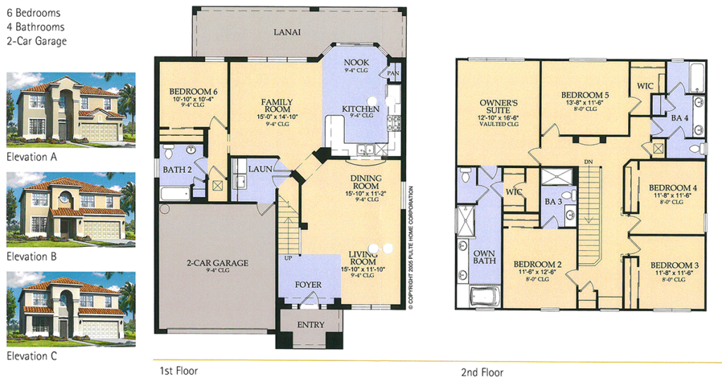 The Brentwood 6 Bedroom Floor Plan At Windsor Hills The Jerry Barker  - 6 Bedroom House Floor Plans